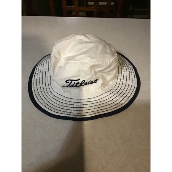 Titleist Boonie Bucket Hat White With Blue Trim Adult Size Small/Medium New Golf - Picture 2 of 4